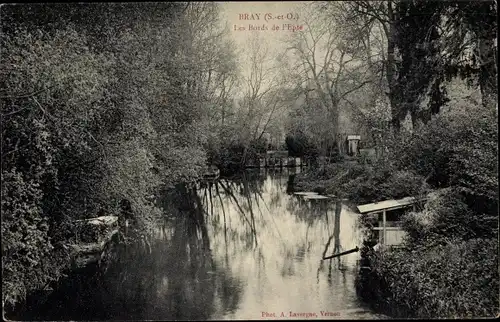 Ak Bray Val d'Oise, Les Bords de l'Epte