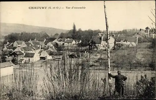 Ak Chauvry Val d'Oise, Vue d'ensemble