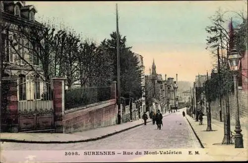 Ak Suresnes Hauts de Seine, Rue du Mont Valérien