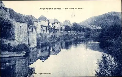Ak Noyers sur Serein Yonne, Les Bords du Serein, Ort, Fluss
