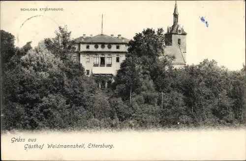 Ak Ettersburg Thüringen, Gasthof Weidmannsheil, Schloss