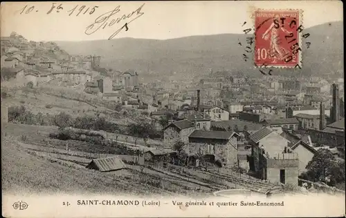 Ak Saint Chamond Loire, Vue générale et quartier Saint Ennemond