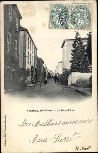 Ak Renaison Loire, La Grand' Rue