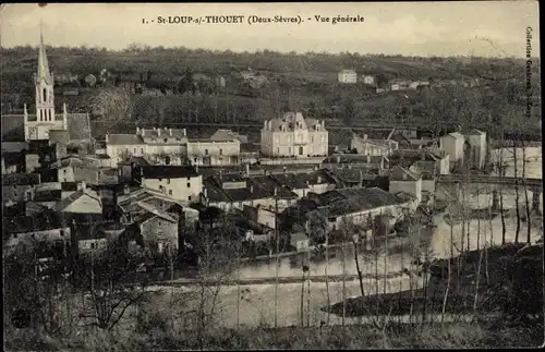 Ak St. Loup sur Thouet Deux-Sèvres, Vue générale