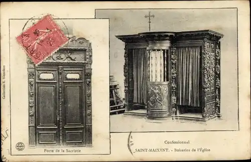 Ak St. Maixent Deux-Sèvres, Confessionnal, Boiseries de l'Église, Porte