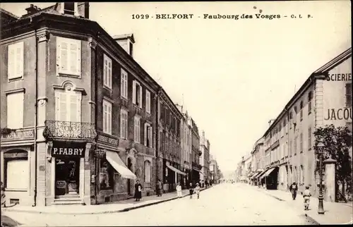Ak Belfort Territoire de Belfort, Faubourg des Vosges, magasin P. Fabry