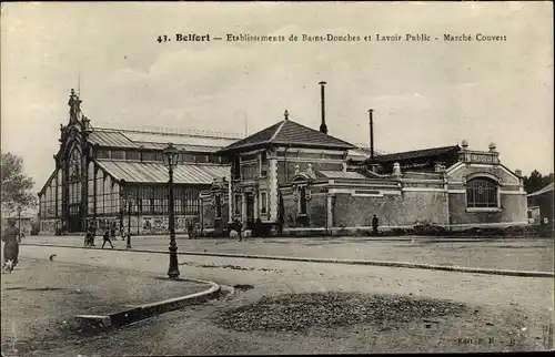 Ak Belfort Territoire de Belfort, Etablissements de Bains Douches et Lavoir Public, Marché Couvers