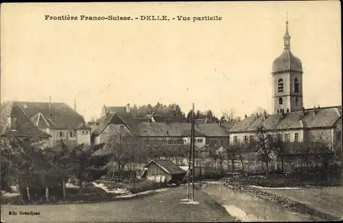 Ak Delle Territoire de Belfort, Vue partielle, eglise