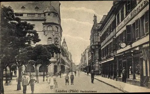Ak Landau in der Pfalz, Marktstraße, Uhrengeschäft