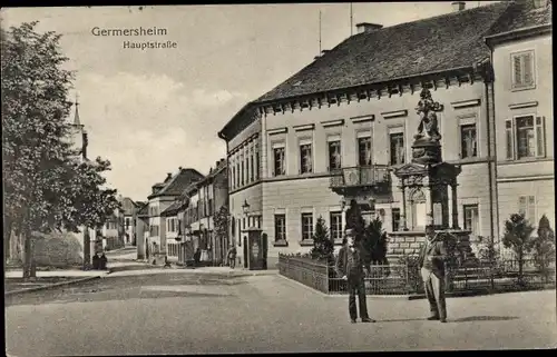 Ak Germersheim in Rheinland Pfalz, Hauptstraße, Denkmal