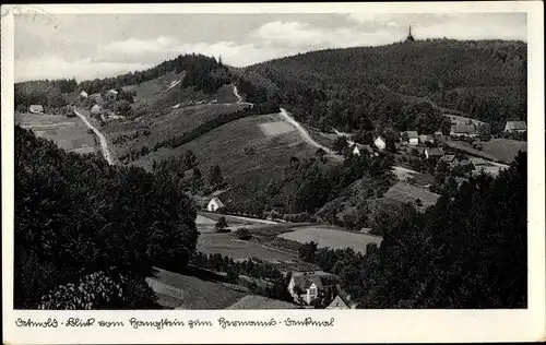 Ak Detmold in Nordrhein Westfalen, Blick vom Hangstein zum Hermannsdenkmal