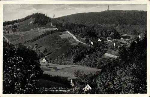 Ak Detmold in Nordrhein Westfalen, Lippische Schweiz, Hermannsdenkmal