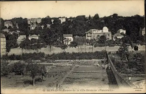 Ak Sèvres Ville d'Avray Hauts de Seine, Entree de la villa Branca, Panorama