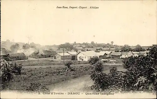 Ak Dabou Elfenbeinküste, Quartier indigene, Vue générale