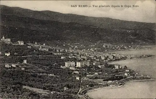 Ak San Remo Ligurien, Vue générale depuis le Capo Nero