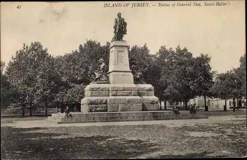 Ak Saint Helier Jersey Kanalinseln, Statue of General Don