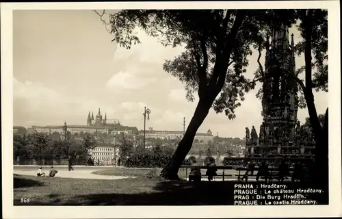 Ak Praha Prag, Burg Hradcin, Blick aus dem Park