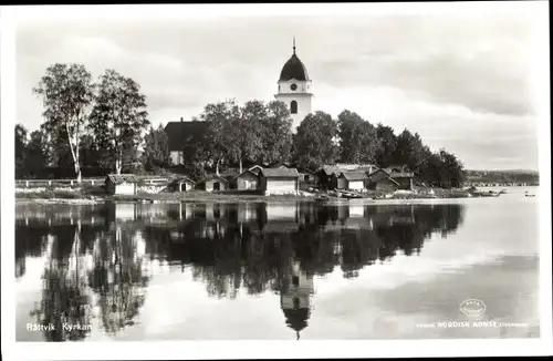 Ak Rättvik Schweden, Kyrkan, Kirche, Entenhäuser