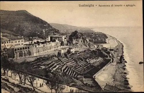 Ak Ventimiglia Liguria, Panorama di levante e spiaggia