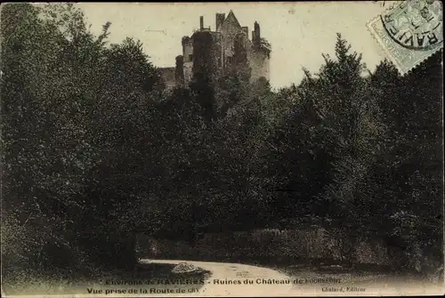 Ak Ravières environs Yonne, Ruines du Chateau, Schlossruine