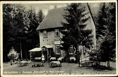 Ak Bad Sachsa in Niedersachsen, Waldschänke Steinatal, Terrasse