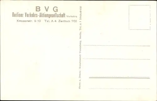 Ak Berlin, Reisewagen der BVG, Krausenstraße 9-10, BVG AG