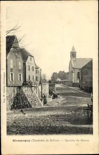 Ak Giromagny Territoire de Belfort, Quartier du Hautot, eglise