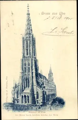 Ak Ulm an der Donau, Münster, höchste Kirche der Welt