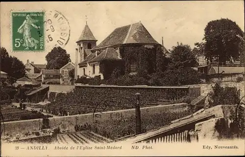 Ak Andilly Val d'Oise, Abside de l'Eglise Saint Medard