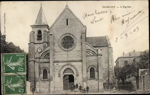 Ak Domont Val d'Oise, L'Eglise