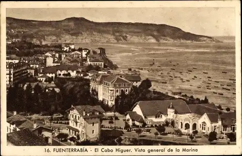 Ak Fuenterrabia Baskenland, El Cabo Higuer, Vista general de la Marina