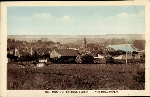 Ak Pont sur Yonne, Vue panoramique, Blick auf den Ort