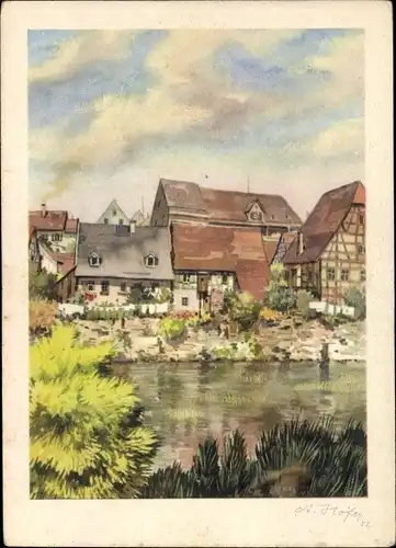 Künstler Ak Höfer, A., Besigheim im Kreis Ludwigsburg, Ansicht vom Ort