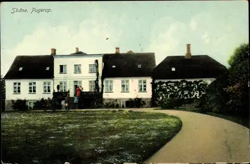 Ak Skåne Schweden, Pugerup, Gutshaus, Außenansicht vom Garten