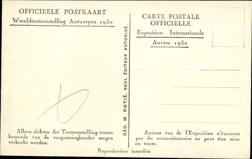 Ak Antwerpen Anvers Flandern, Place du Centenaire, Weltausstellung 1930