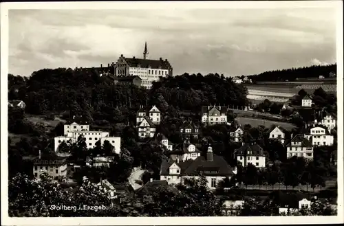 Ak Stollberg im Erzgebirge, Teilansicht von der Ortschaft