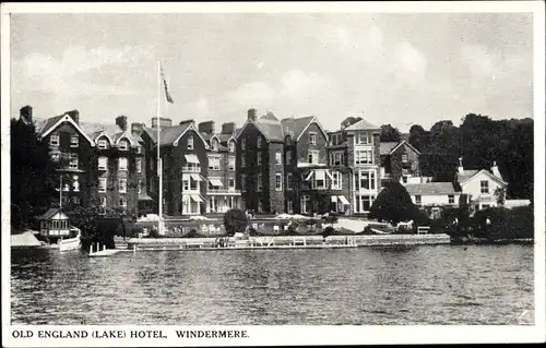 Ak Windermere Cumbria England, Old England Lake Hotel