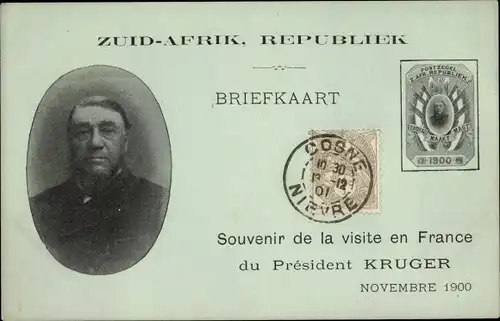 Ak Südafrika, Ohm Krüger, Staatsbesuch in Frankreich 1900
