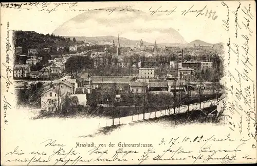Ak Arnstadt in Thüringen, Panorama von der Gehrener Straße