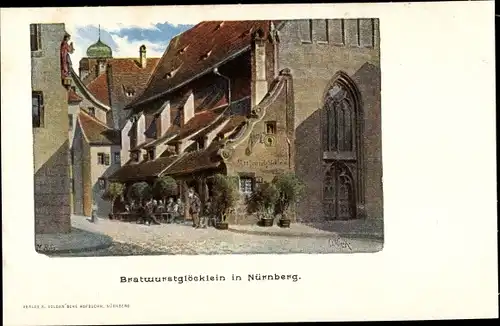 Künstler Ak Nürnberg in Mittelfranken Bayern, Bratwurstglöcklein