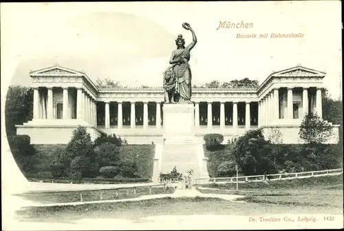 Ak München Bayern, Bavaria Denkmal mit Ruhmeshalle