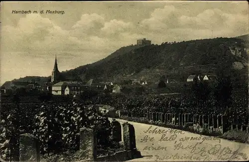 Ak Hambach Neustadt an der Weinstraße, Ort mit Maxburg