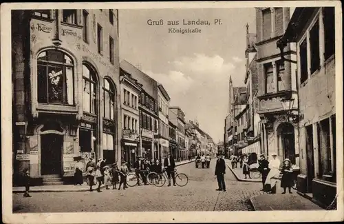 Ak Landau in der Pfalz, Königstraße, Wiener Cafe Kaiser Friedrich
