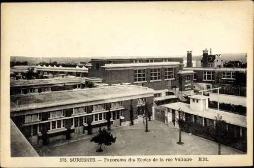 Ak Suresnes Hauts de Seine, Panorama des Ecoles de la rue Voltaire