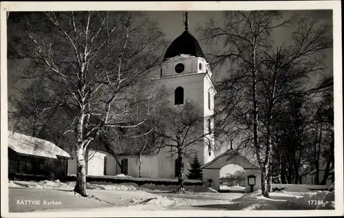 Ak Rättvik Schweden, Kyrkan, Kirche, Schnee