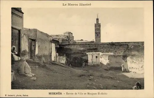 Ak Meknès Marokko, Entree de Ville et Mosquee El Kebir