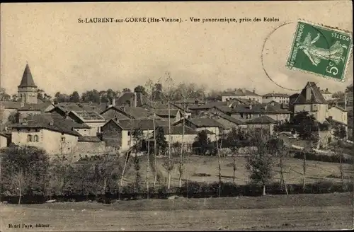 Ak St. Laurent sur Gorre Haute-Vienne, Vue panoramique, prise des Ecoles