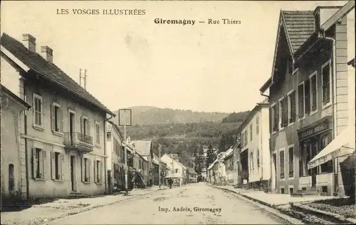 Ak Giromagny Territoire de Belfort, Rue Thiers