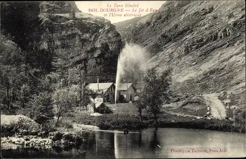 Ak Dourgne Tarn, Le Jet d'Eau, L'Usine electrique