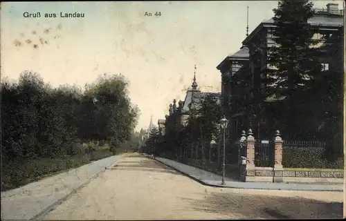 Ak Landau in der Pfalz, An 44, Straßenpartie, Villen